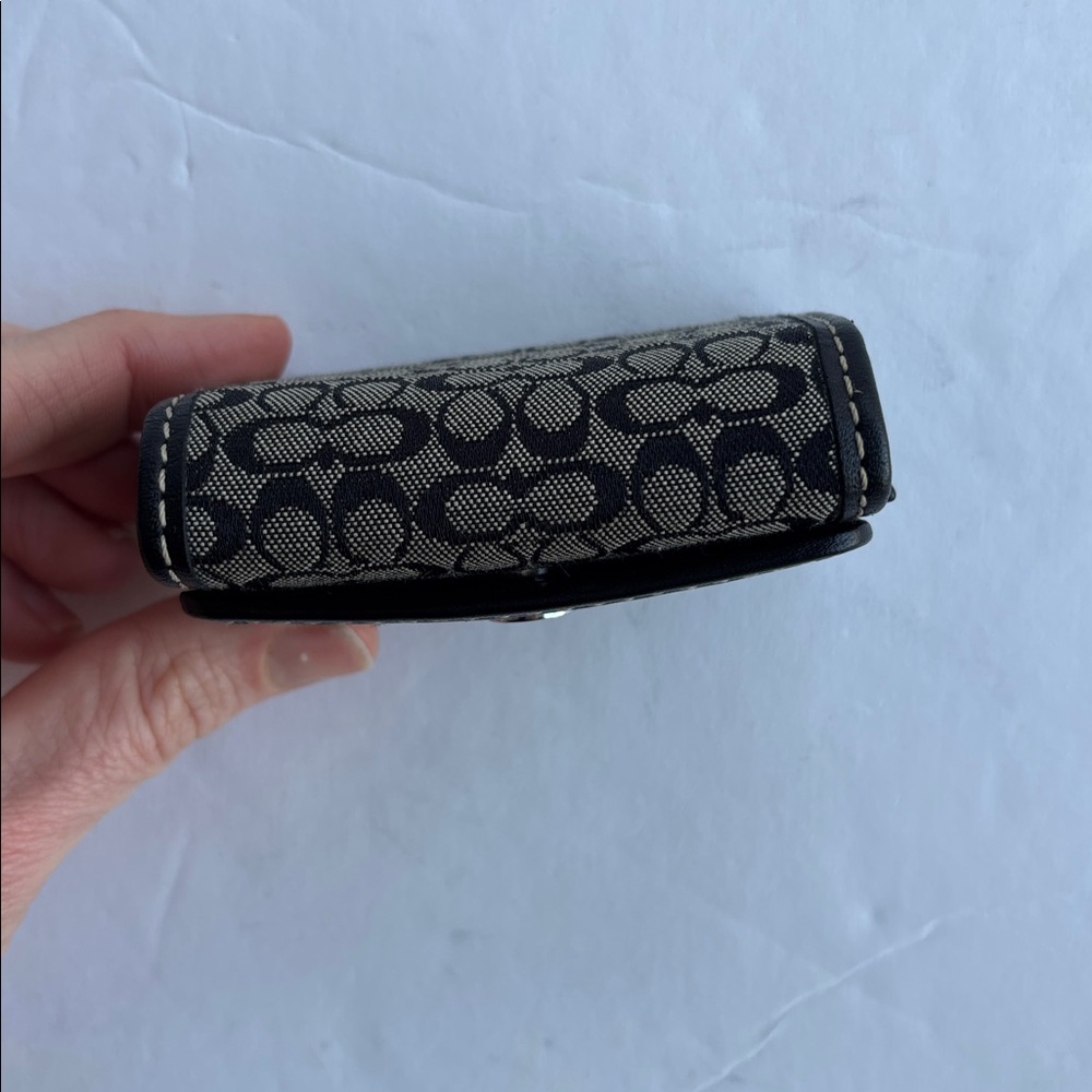 Vintage Coach Signature Black Gray Contact Case Y2K Mini Compact Makeup Stash - Picture 8 of 17